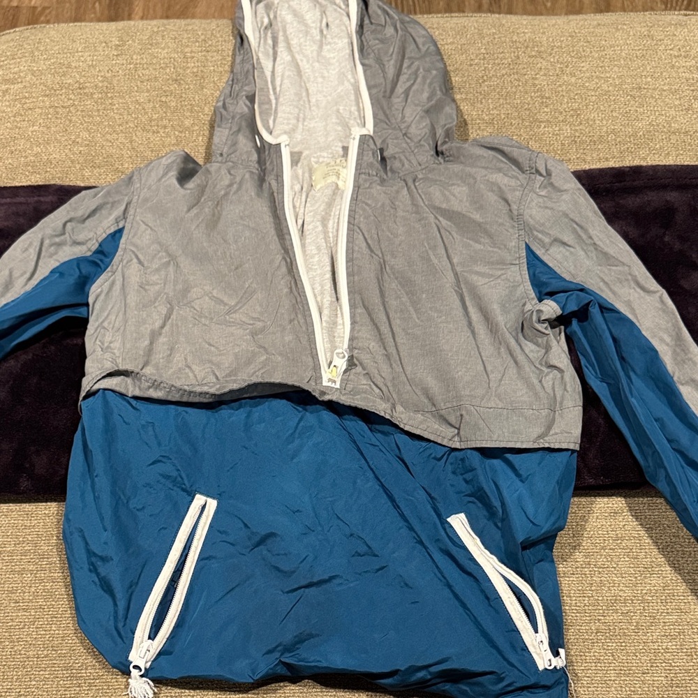 Zine Clothing Gray and Blue Bomber Jacket